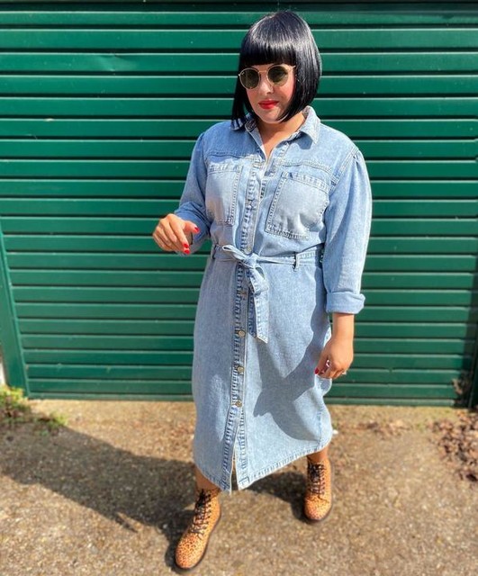 Blue Denim Midi Shirt Dress | Women 