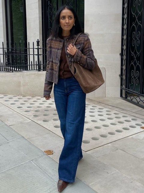 ASOS DESIGN suede tubular knot handle tote bag in chocolate