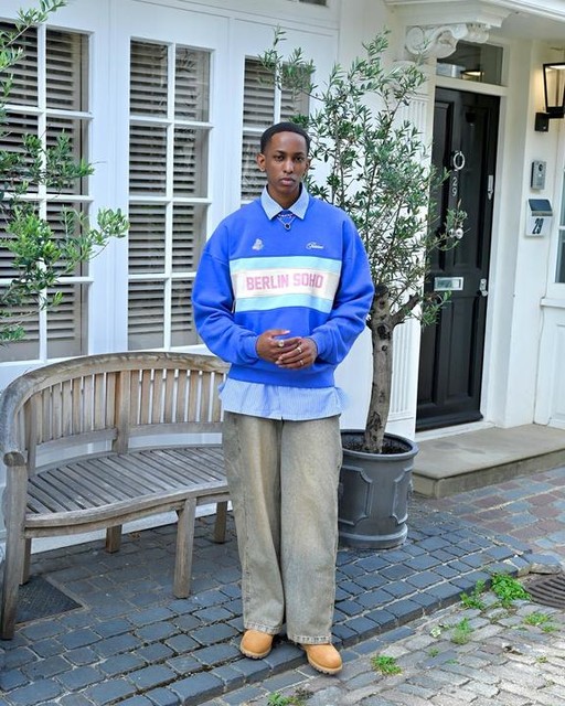 Prohibited soho vintage sweatshirt in blue