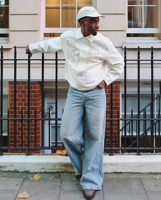 ASOS DESIGN harrington jacket with embroidery detail in white