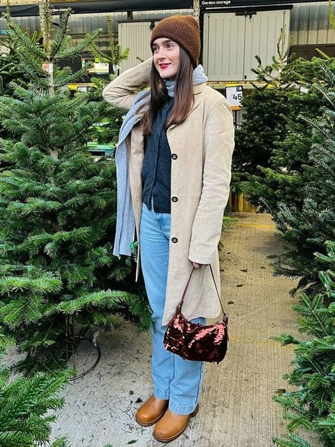 Topshop Sol shoulder sequin bag with leather handle in rust