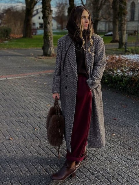 ASOS DESIGN cosy boucle dad coat in check