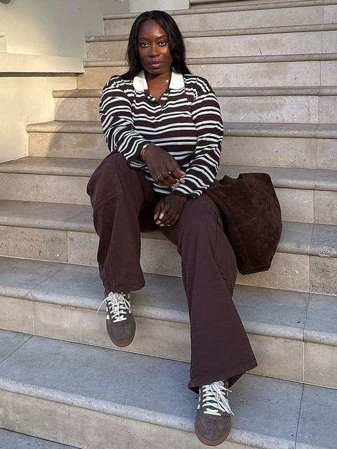 adidas Originals Handball Spezial gum sole trainers in brown and white