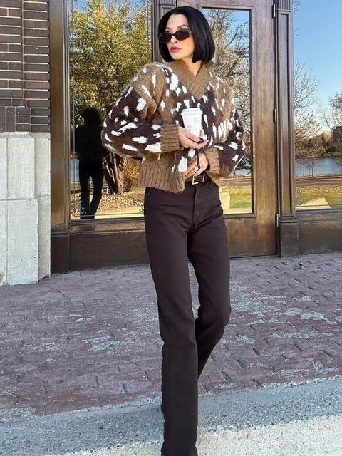 ASOS DESIGN 90s straight jeans in chocolate 