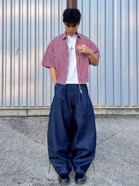 ASOS DESIGN cropped oversized shirt in burgundy check