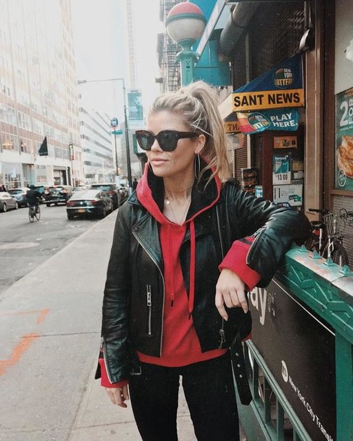 GILLIAN Del Zotto?NYC - chamarra biker de cuero Balfern