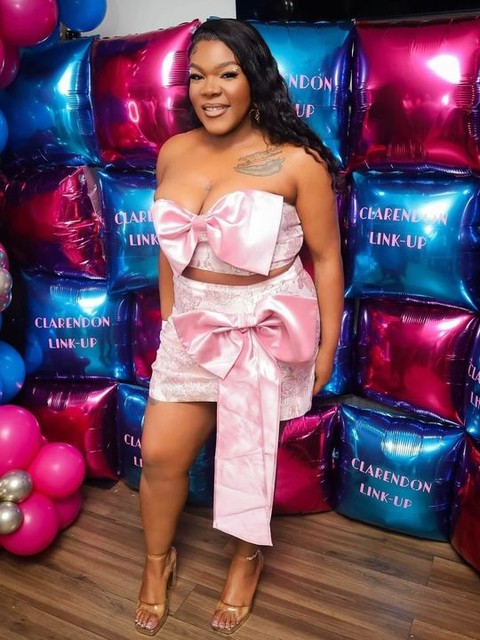 ASOS LUXE co-ord jacquard mini skirt with satin bow in pink floral