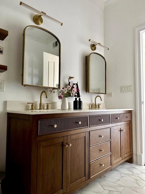 Dylan 61 in. Cinnamon Double Sink Bathroom Vanity with Quartz Top