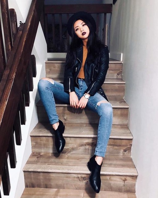 Katherine Saje - Balfern Leather Biker Jacket