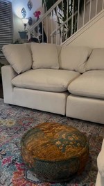Zone Cream White Fabric 6 Piece Modular L-Shaped Sectional with 3 Corners, 2 Armless Chairs ...