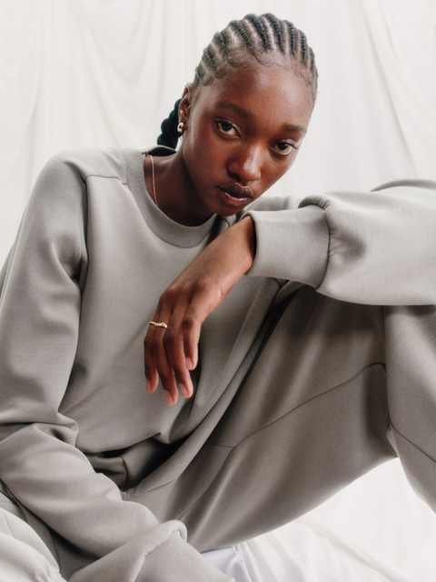 adidas Soft Lux Loose Sweatshirt - Blue | Free Shipping with adiClub