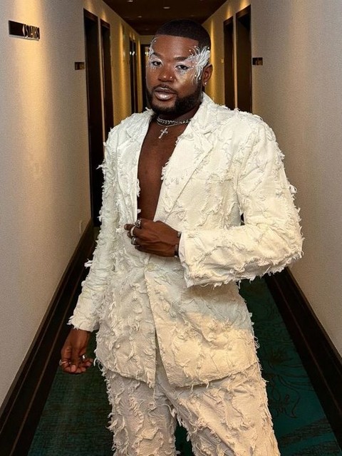 Reclaimed Vintage Limited Edition oversized suit jacket in cream with fraying