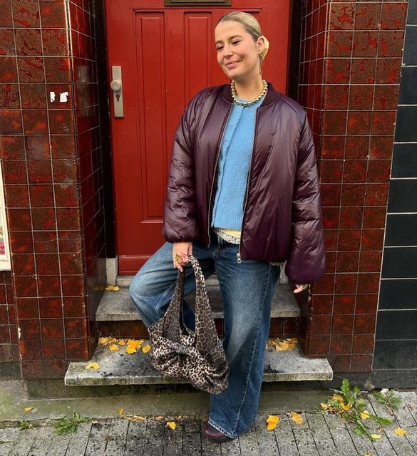 Topshop high shine padded bomber jacket in aubergine