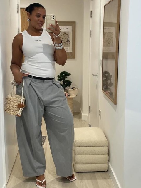 ASOS DESIGN tailored wide leg trousers with pleat detail in grey
