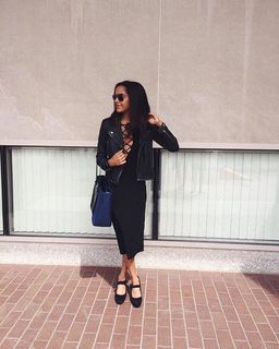 ALEXANDRA WARNER - Cargo Leather Biker Jacket