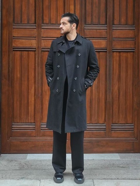 ASOS DESIGN oversized trench coat in black