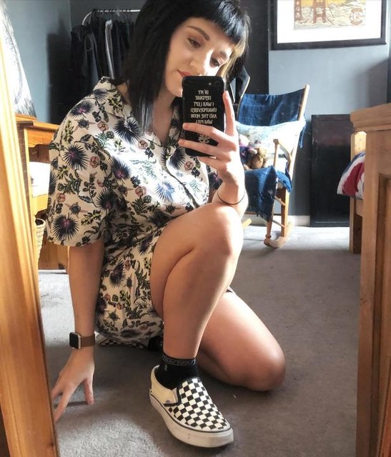 cream checkered vans