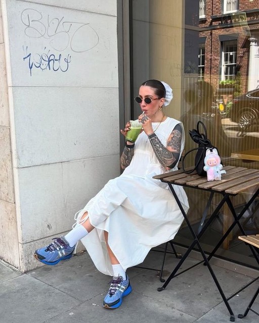 COLLUSION multi channel maxi dress in white