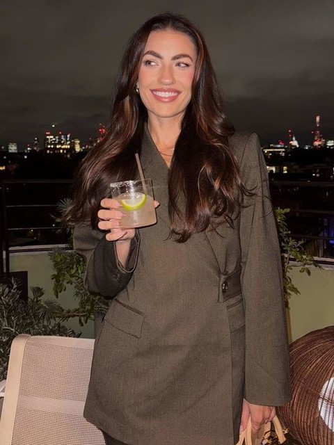 ASOS DESIGN cinch high break point blazer in chocolate