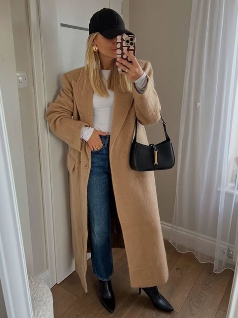 ASOS DESIGN premium wool dad coat in camel