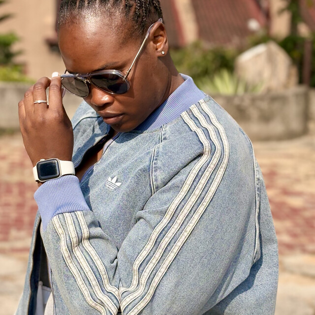 adidas SST OVERSIZED DENIM TRACKTOP - Blue | Free Shipping with