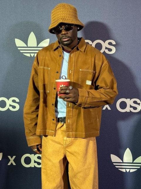 ASOS DESIGN oversized shirt with chest badge in brown