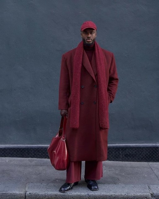 Topshop premium formal coat with wool in burgundy