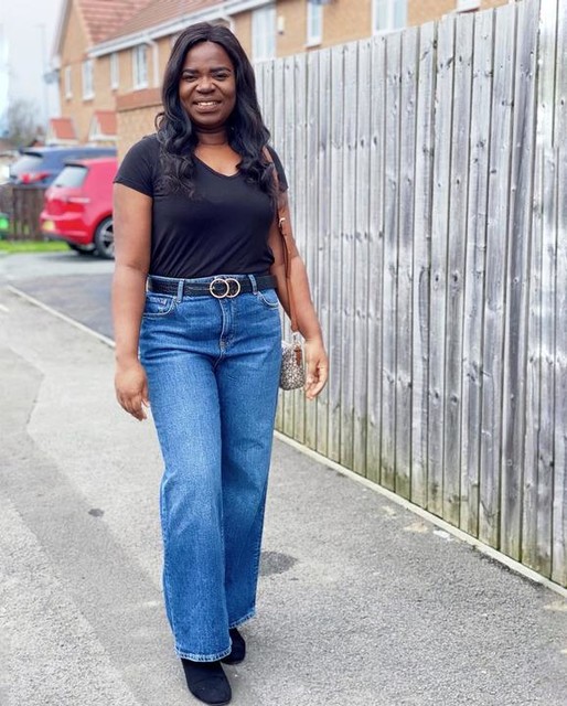 Blue Faded Wide Leg Denim Jeans | Women 