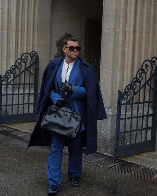  ASOS DESIGN oversized slouchy double breasted suit jacket in blue