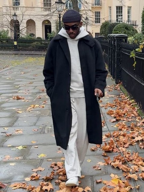 ASOS COLLECTIVE wool blend overcoat in black