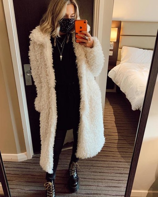 Cream Curly Faux Fur Longline Coat 