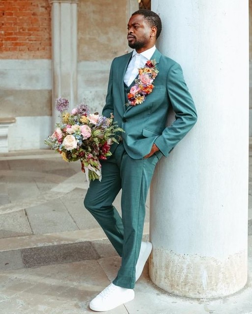 ASOS DESIGN slim suit jacket in green