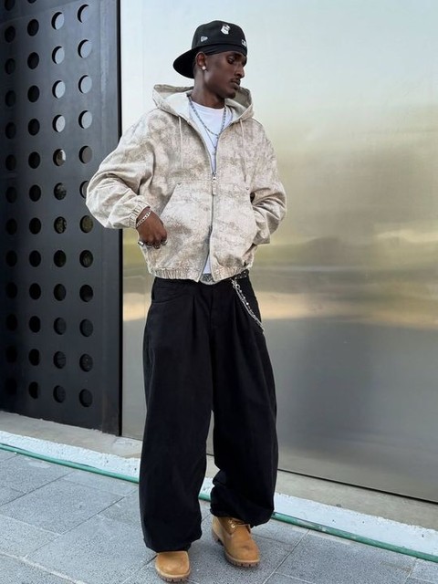 ASOS DESIGN oversized baggy trousers in black