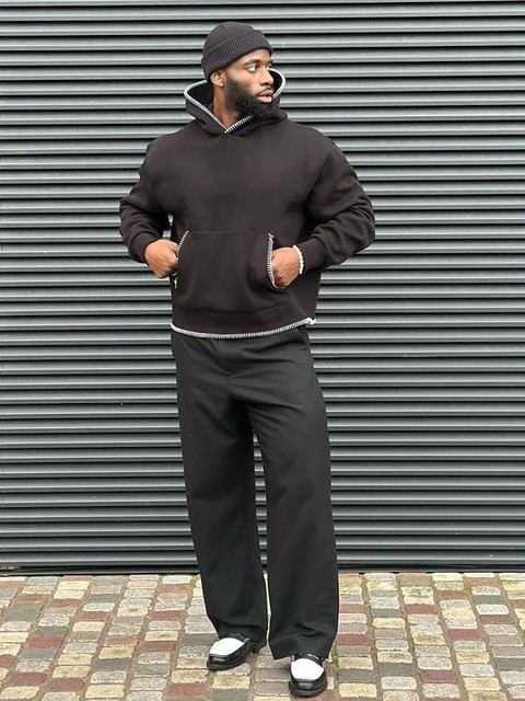 ASOS DESIGN penny loafers in black and white