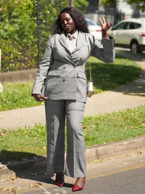 ASOS DESIGN tailored double breasted relaxed blazer suit in monochromatic plaid