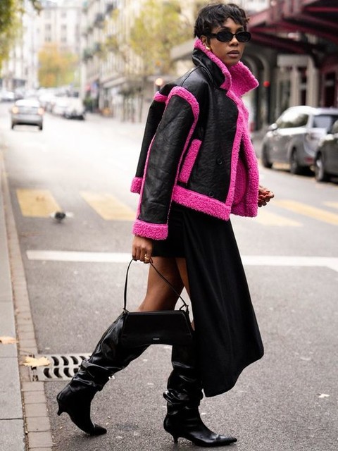 Public Desire La Dolce Vita ruched kitten heel knee boots in black