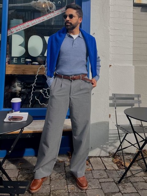 Jack & Jones drawstring smart tapered loose trousers in grey