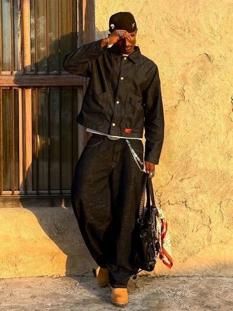 ASOS DESIGN harrington denim jacket in dark rinse wash with red stitch - part of a set 