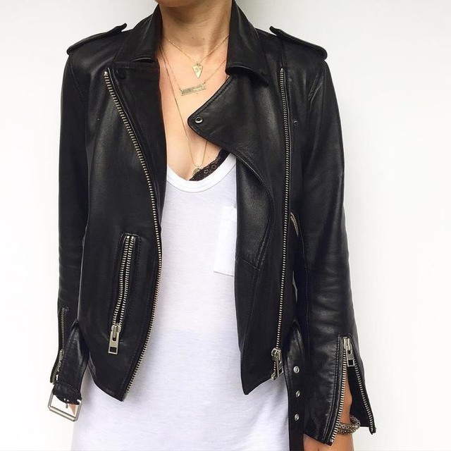 Kellye Andrus↟ - Balfern Leather Biker Jacket