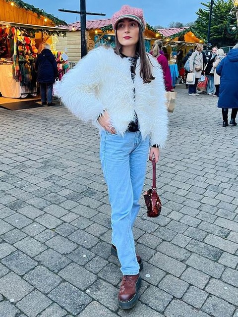 Topshop Sol shoulder sequin bag with leather handle in rust